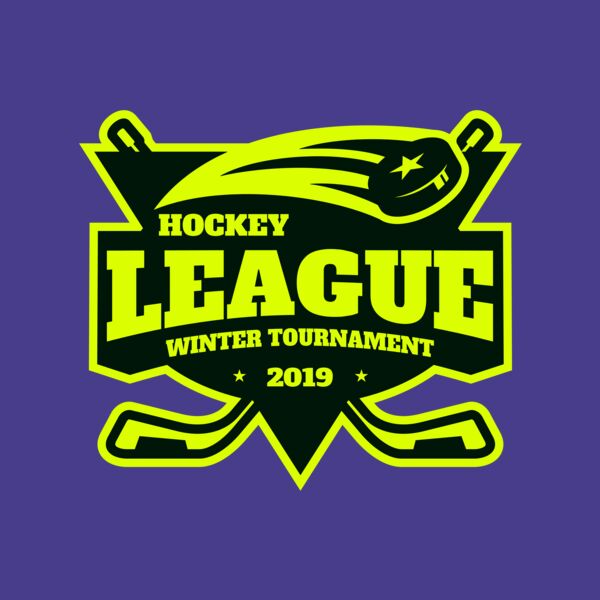 League Hockey Winter Tournament logo template Thumbnail